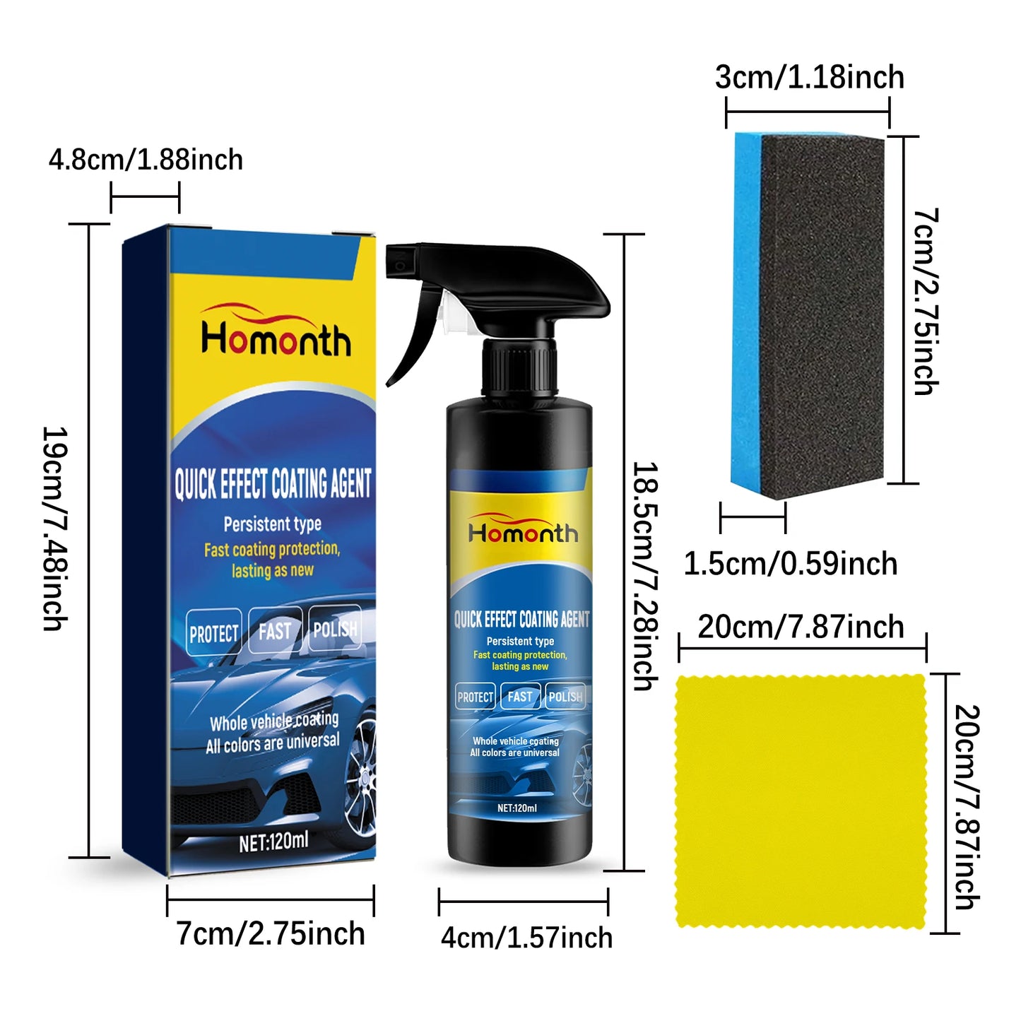 Homonth Car Ceramic Nano Coating Liquid Coatin Auto Scratch Remover Nanos Spray Hydrophobic Layer Polishing Paint Coating Agent