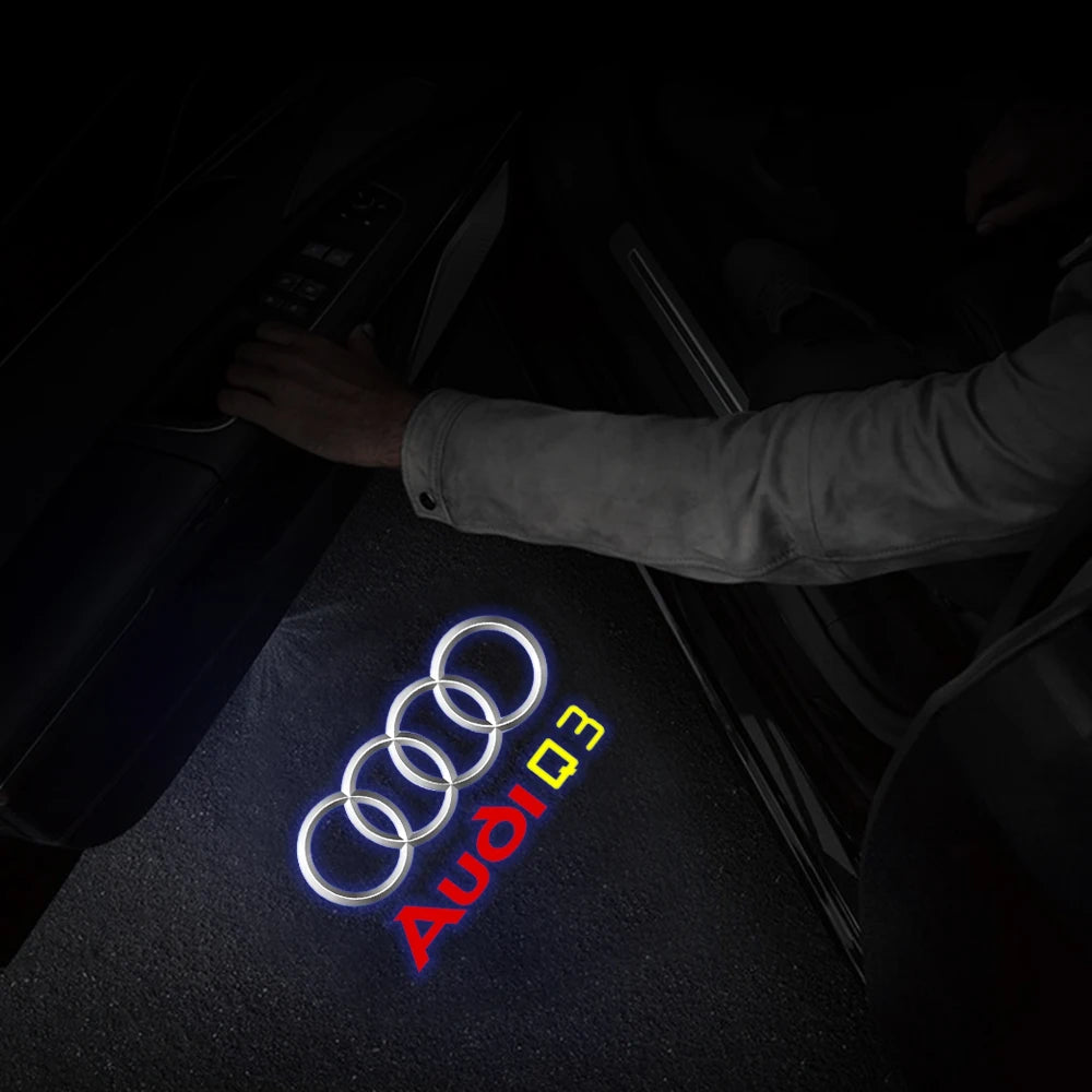 LED Car Door Logo Welcome Light Laser Projector Lamp For Audi Sline S3 S4 S5 S6 S7 RS Quattro Q7 Q5 Q3 A4 B8 8P A3 A6 C7 A5 A6L