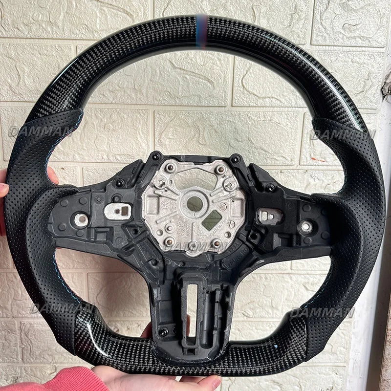 Real Carbon Fiber LED Steering Wheel With Heated For BMW M3 Series G20 G21 G22 G23 G80 G82 G26 G29 G83 Leather Steering Wheel