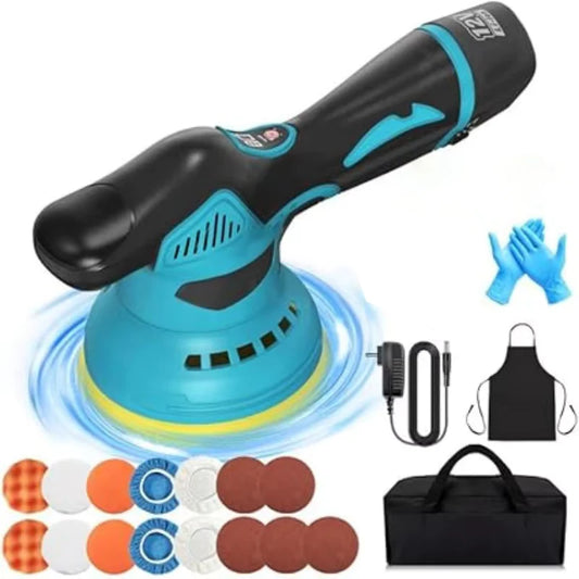 8 Gears 380W Cordless Car Polisher 12V Lithium Electric Polishing Waxing Machine For Repairing Scratches Wireless Sander Polish