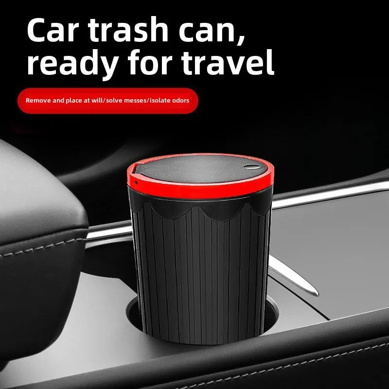 Car Trash Bin Can Mini Auto Dust Organizer Car Interior Rubbish Bag Garbage Container Storage Box Bucket Auto Accessories