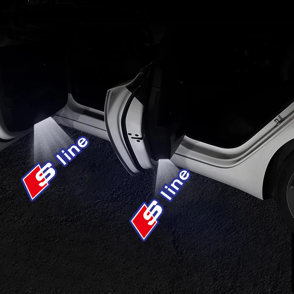 LED Car Door Logo Welcome Light Laser Projector Lamp For Audi Sline S3 S4 S5 S6 S7 RS Quattro Q7 Q5 Q3 A4 B8 8P A3 A6 C7 A5 A6L