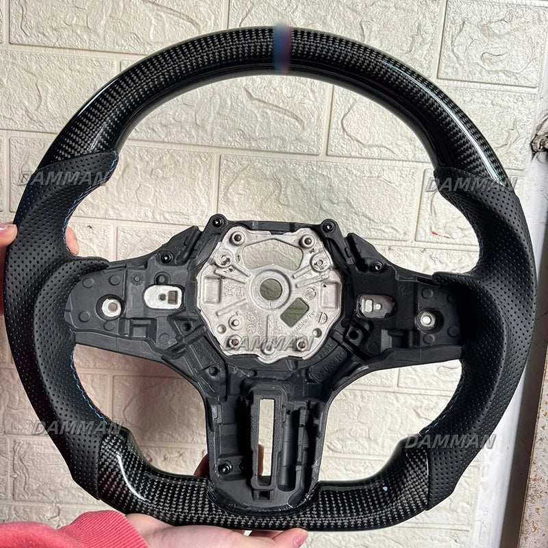Real Carbon Fiber LED Steering Wheel With Heated For BMW M3 Series G20 G21 G22 G23 G80 G82 G26 G29 G83 Leather Steering Wheel