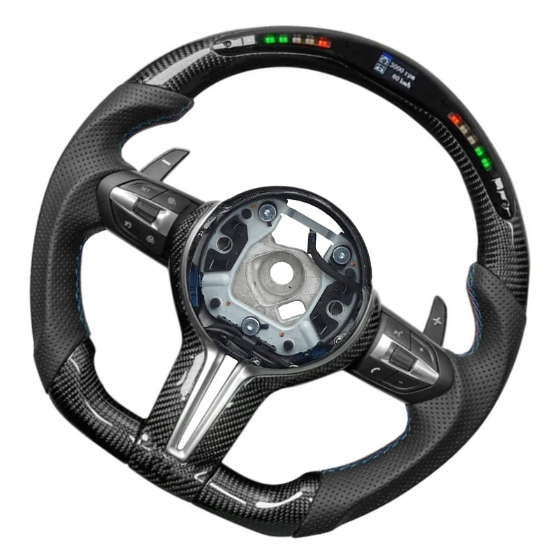 M performance Carbon Fiber LED Steering Wheel For BMW F30 F32 F36 F10 F20 F22 F06 F07 F15 F01 F80 F82 E46 E60 E90 M3 M4 M5 M6 M7