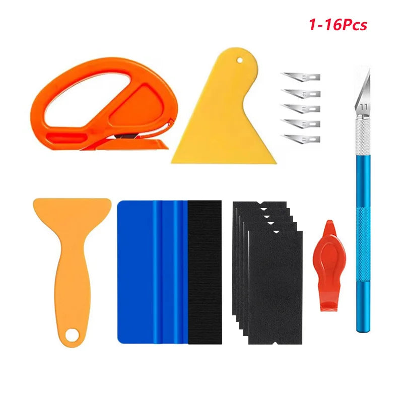 Car Wrapping Tools Window Tinting Tools Kit Wrap Knife Felt Squeegee Vinyl Spatula Plastic Scraper ﻿Film Covering Foil Tool