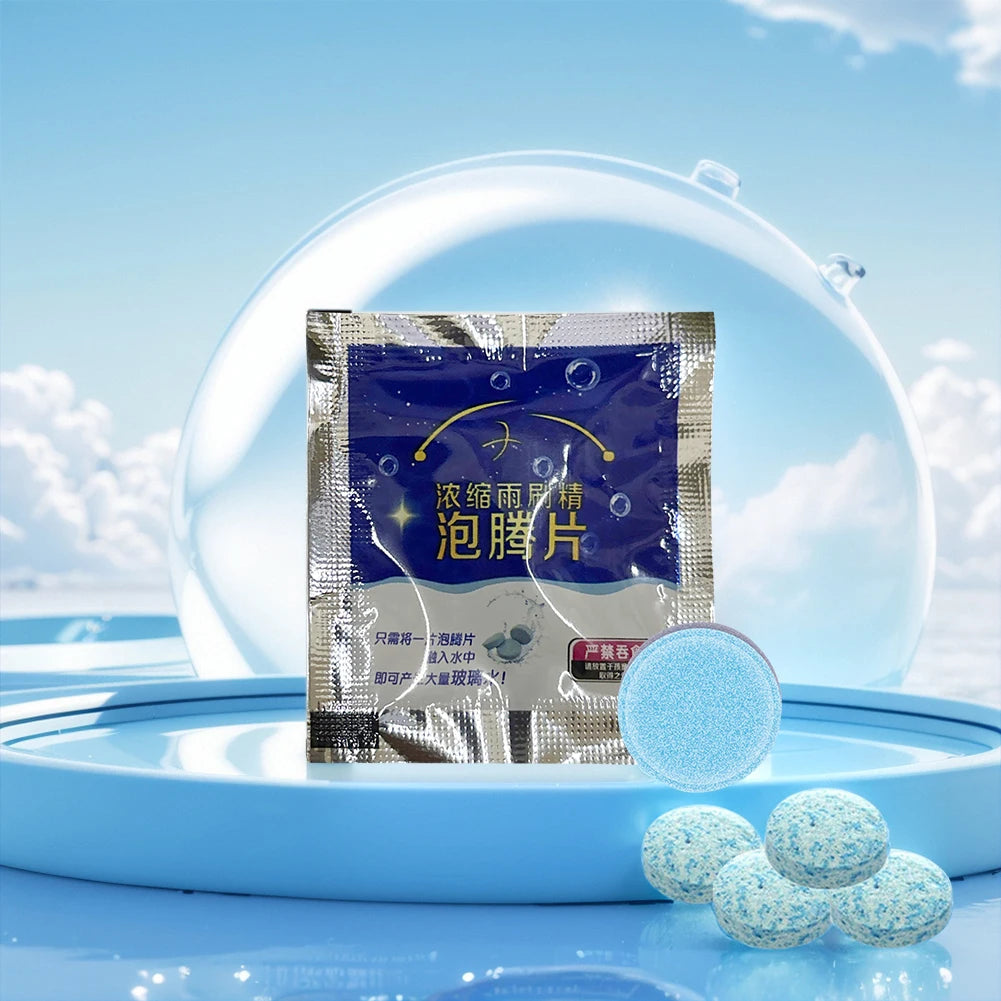 200-10pc Solid Cleaner Car Windscreen Cleaner Effervescent Tablet Auto Wiper Glass Solid Cleaning Concentrated Tablets Detergent