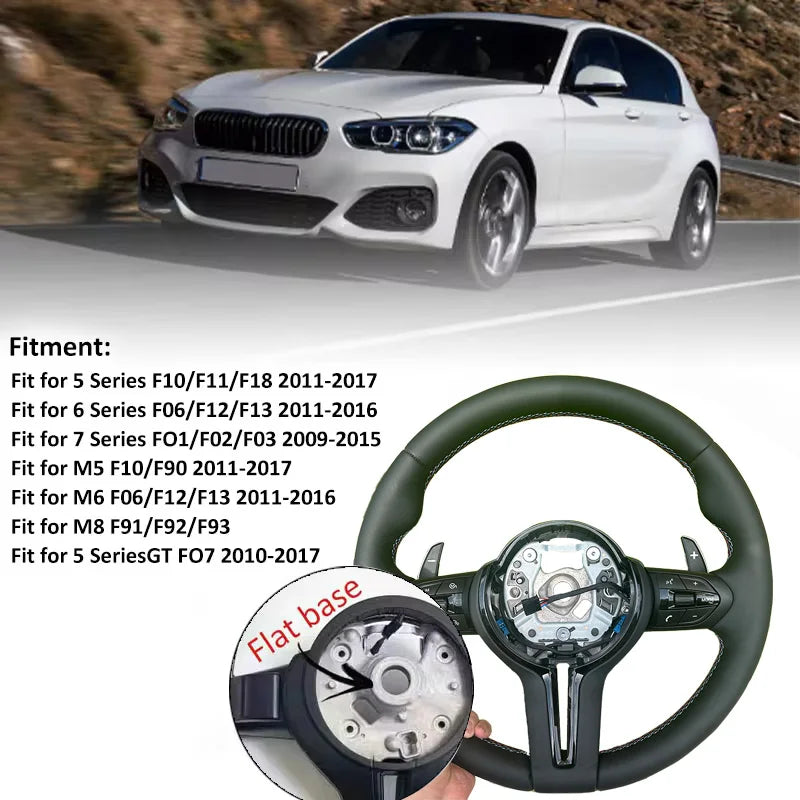 Suitable for BMW F10 F20 F30 F31 F80 M1 M2 M3 E70 E90 all leather Black Knight steering wheel, newly upgraded