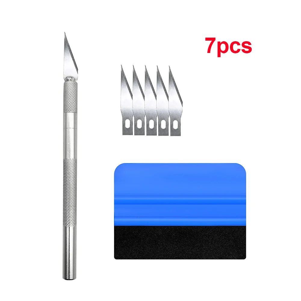 Vinyl Wrap Tool Kit Car Wrapping Tools Kit Vehicle Window Tinting Tool Auto Foil Set Zippy Vinyl Squeegee Scraper Cutter Knife