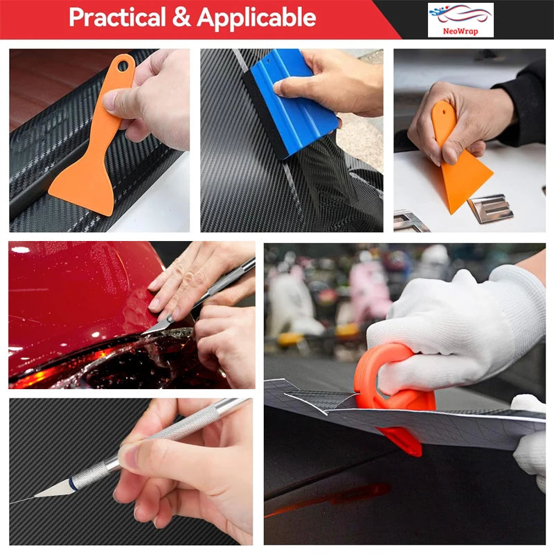 Car Wrapping Tools Kit Vinyl Scraper Cutter Film Squeegee Vinyl Spatulas Wrap Foil Tool Window Tinting Tools Car Accessories