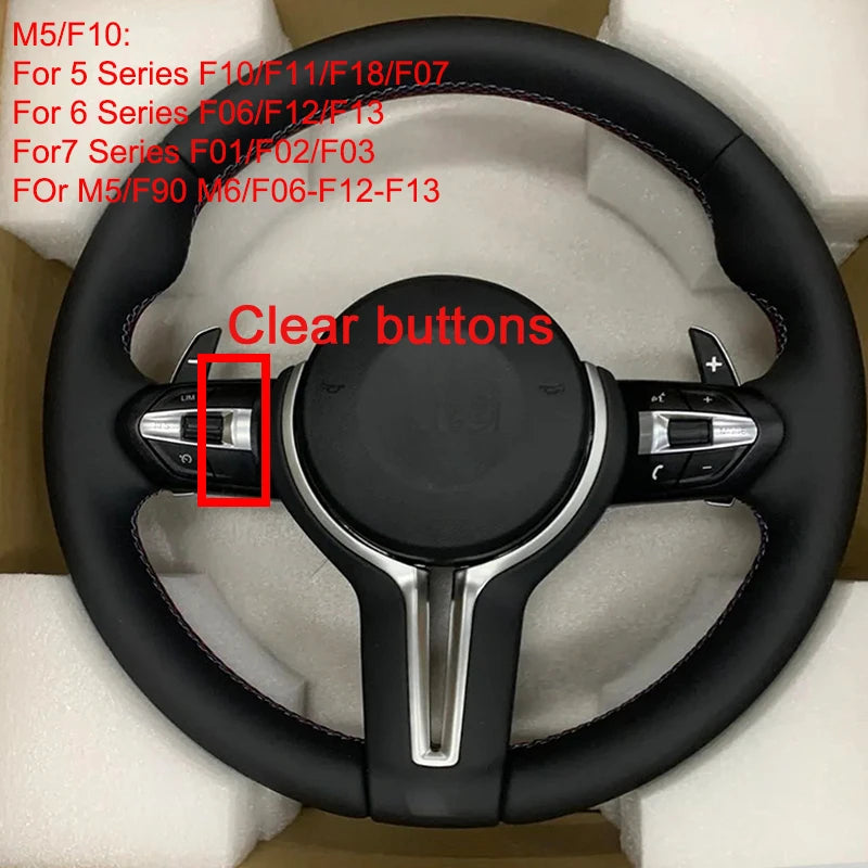 Interior Leather Steering Wheel For BMW 3 5 Series F10 F15 F20 F22 F30 F32 F36 F80 F82 M3 M4 M5 E90 E70 M Sport Steering Wheel