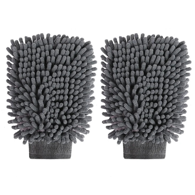 Microfiber Car Wash Cloth Gloves Automotive Double-sided Cleaning Drying Towels Thicken Chenille Vehicle Window Glass Supplies
