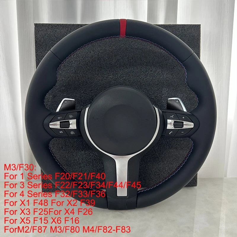 Interior Leather Steering Wheel For BMW 3 5 Series F10 F15 F20 F22 F30 F32 F36 F80 F82 M3 M4 M5 E90 E70 M Sport Steering Wheel