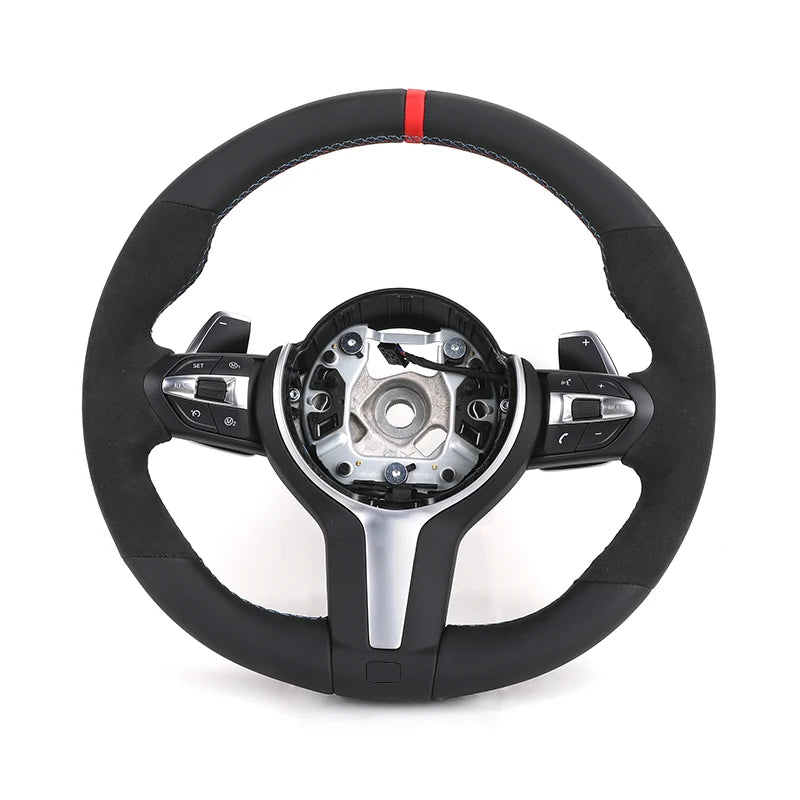 Wide Paddle Half Alcantara Leather M Sport Steering Wheel for BMW F06 F10 F20 F21 F22 F30 F31 F32 F34 F36 F80 F82 F87 F90 M3 M5