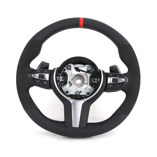 Wide Paddle Half Alcantara Leather M Sport Steering Wheel for BMW F06 F10 F20 F21 F22 F30 F31 F32 F34 F36 F80 F82 F87 F90 M3 M5