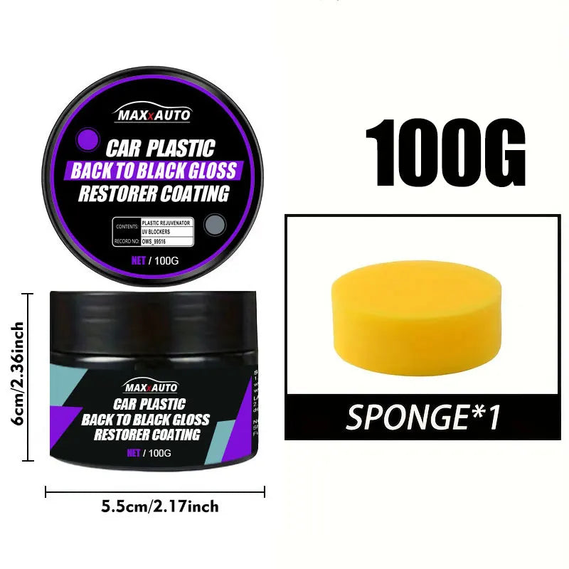 Car Plastic Restorer Gloss Enhancer Crystal Clear Leather & Panel Renewal Wax Coating Agent Back To Black Shine Auto Polish
