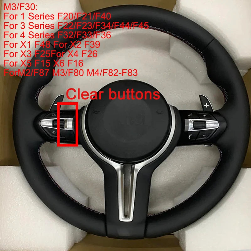Interior Leather Steering Wheel For BMW 3 5 Series F10 F15 F20 F22 F30 F32 F36 F80 F82 M3 M4 M5 E90 E70 M Sport Steering Wheel
