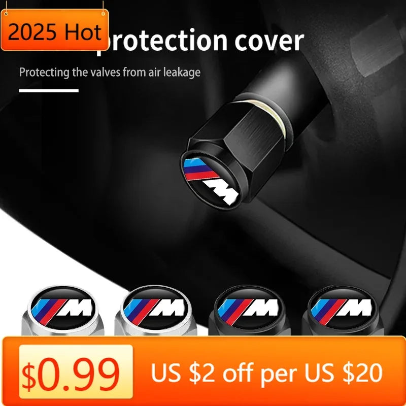 2025 New 5pcs Car Wheel Tire Valve Cap Dust Protection Cover Accessories For BMW E93 F10 F20 F30 F40 F15 F25 F26 F31 F49 F86 M3