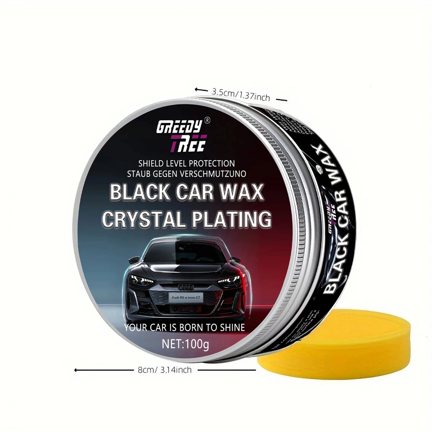Black Car Wax Professional - Deep Gloss Polish, Scratch Swirl Remover & Long Lasting Protection