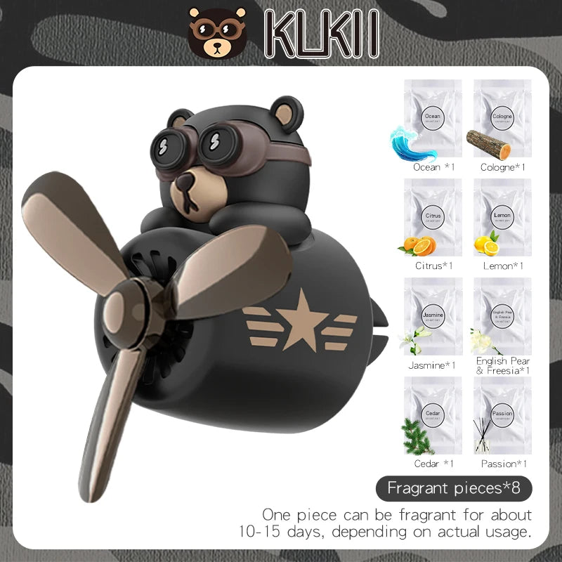 Bear pilot car air freshener flavor dog vent perfume diffuser fragrance scent  auto deroration acccessories aromatherapy auto