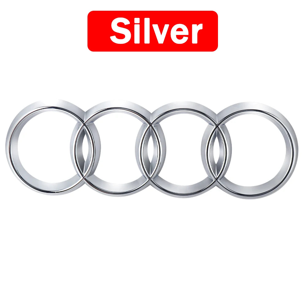 3D ABS Car Front Grille Rear Trunk 4 Ring Emblem Auto Decoration Accessories For Audi  A3 A5 A4L A4 A1 A6L A7 A7L Q3 Q5 Supercar