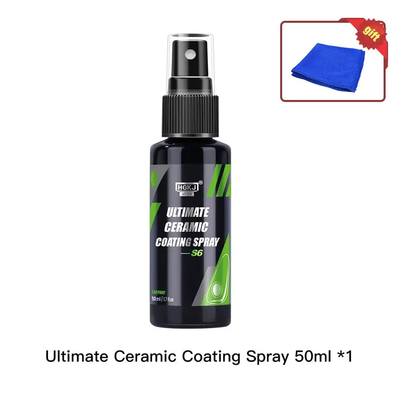 HGKJ S6 Ultimate Ceramic Coating Spray Hydrophobic High Gloss Paint Protection 9H Nano Top Long Lasting Wax Car Care Detail