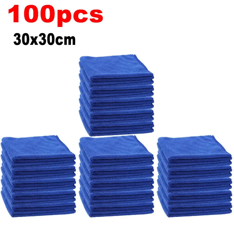 25-100PCS  Microfibre Cleaning Auto Soft Cloth Quick Dry Large Soft 30X30CM Car Wash Cloths Home Cleaning Micro Fiber Towels