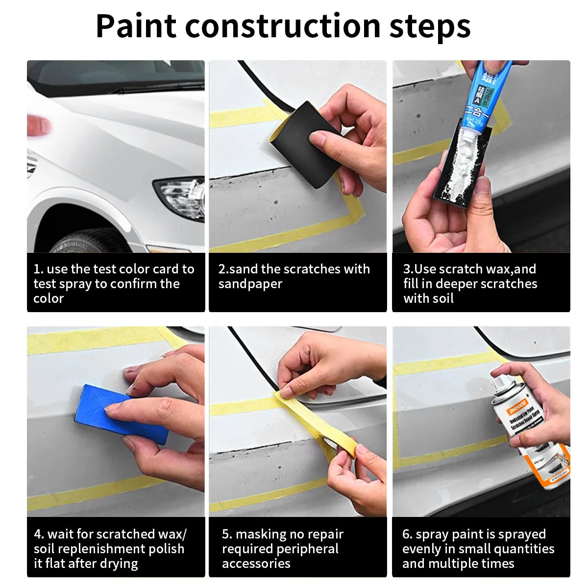 For Tesla Model Y X 3 S Car Scratch Paint Pen Deep Scratch Repair Removal White Black Red Silver blue grey Scratch Repair Spray