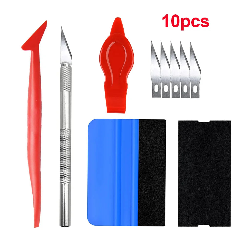 Vinyl Wrap Tool Kit Car Wrapping Tools Kit Vehicle Window Tinting Tool Auto Foil Set Zippy Vinyl Squeegee Scraper Cutter Knife