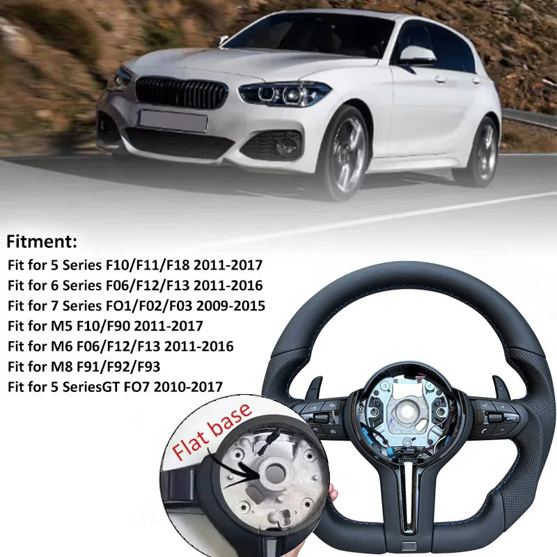 Suitable for BMW M3 M5 F10 F30 F20 F21 F22 F31 F32 F33 F34 F36 F15 F25 F26 F01 F07 modified all black warrior steering wheel