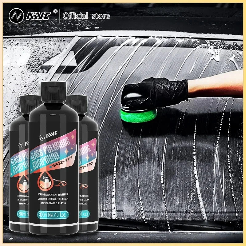 AIVC Glass Polishing Compound Car Windshield Oil Film Remover Deep Cleaner Paste Film Removal Cream Clear Window Auto-Detailing