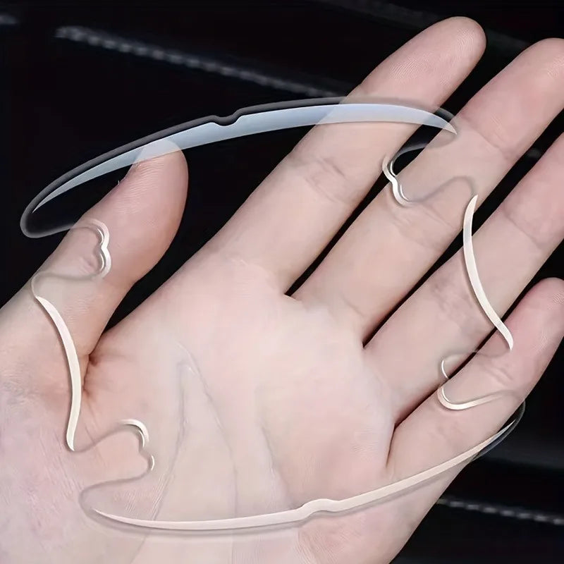 8Pcs 3D Car Door Handle Scratch Protector, Universal Bowl Side Protection Stickers, Waterproof Anti-Scratch Paint Invisible