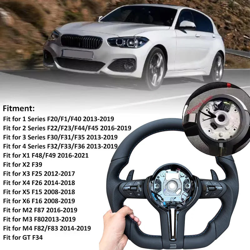 Suitable for BMW M3 M5 F10 F30 F20 F21 F22 F31 F32 F33 F34 F36 F15 F25 F26 F01 F07 modified all black warrior steering wheel