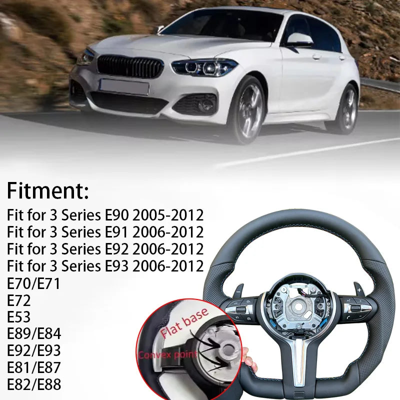 Suitable for BMW M3 M5 F10 F30 F20 F21 F22 F31 F32 F33 F34 F36 F15 F25 F26 F01 F07 modified all black warrior steering wheel