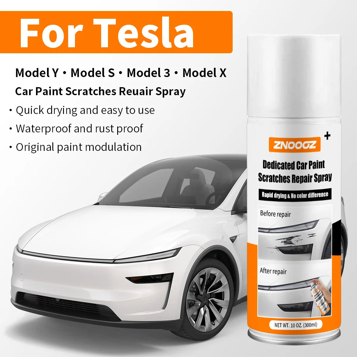 For Tesla Model Y X 3 S Car Scratch Paint Pen Deep Scratch Repair Removal White Black Red Silver blue grey Scratch Repair Spray