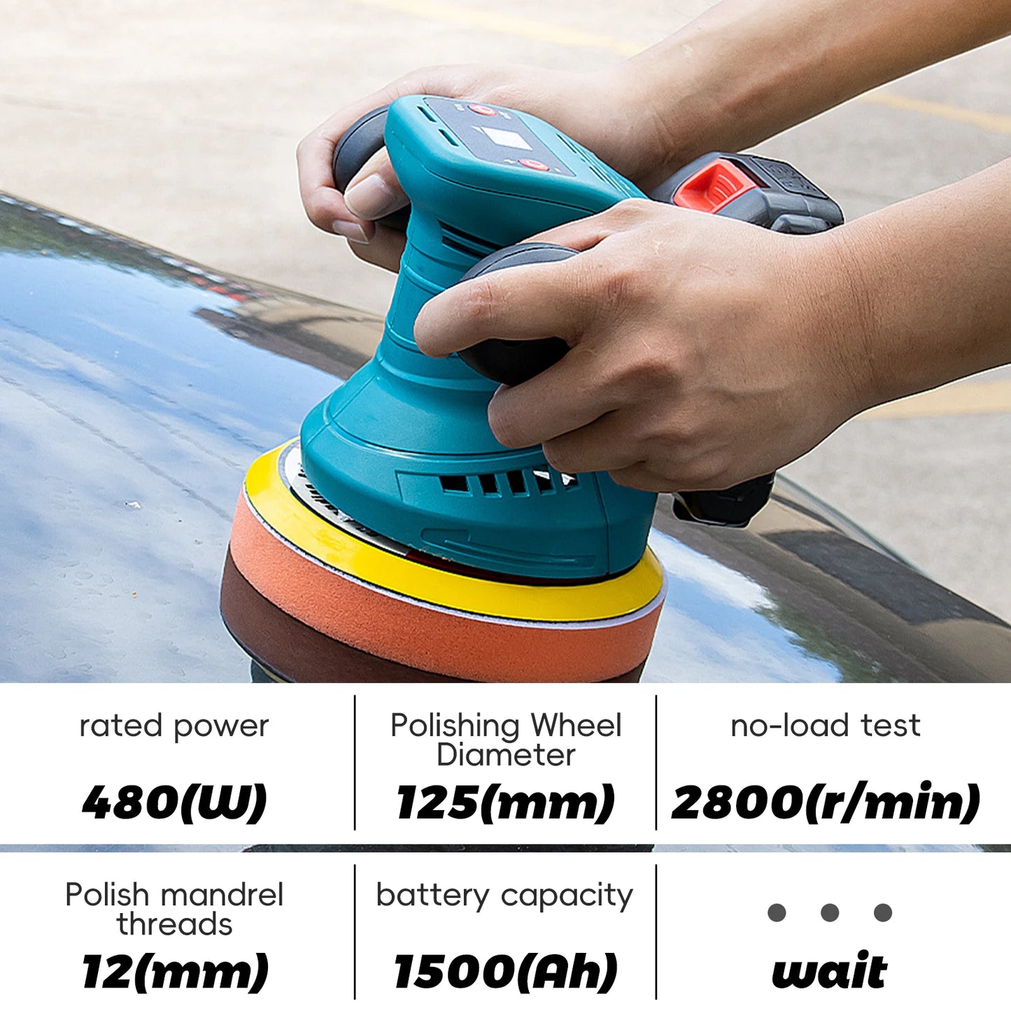 Car polishing machine 21V cordless polishing machine 480W car electric waxis maintenance wireless polishing machine