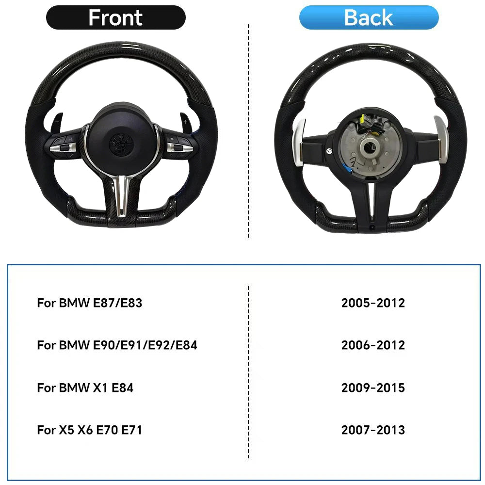 Suitable For BMW F10 F11 F20 F21 F30 F31 F34 F32 F33 F36 F22 F23 M3 M5 X5 X6 E70 E90 E87 E84 Carbon Fiber M Sport Steering Wheel