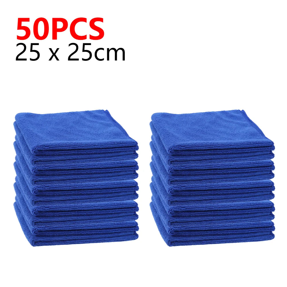 25-100PCS  Microfibre Cleaning Auto Soft Cloth Quick Dry Large Soft  25 x 25cm Car Wash Cloths Home Cleaning Micro Fiber Towels