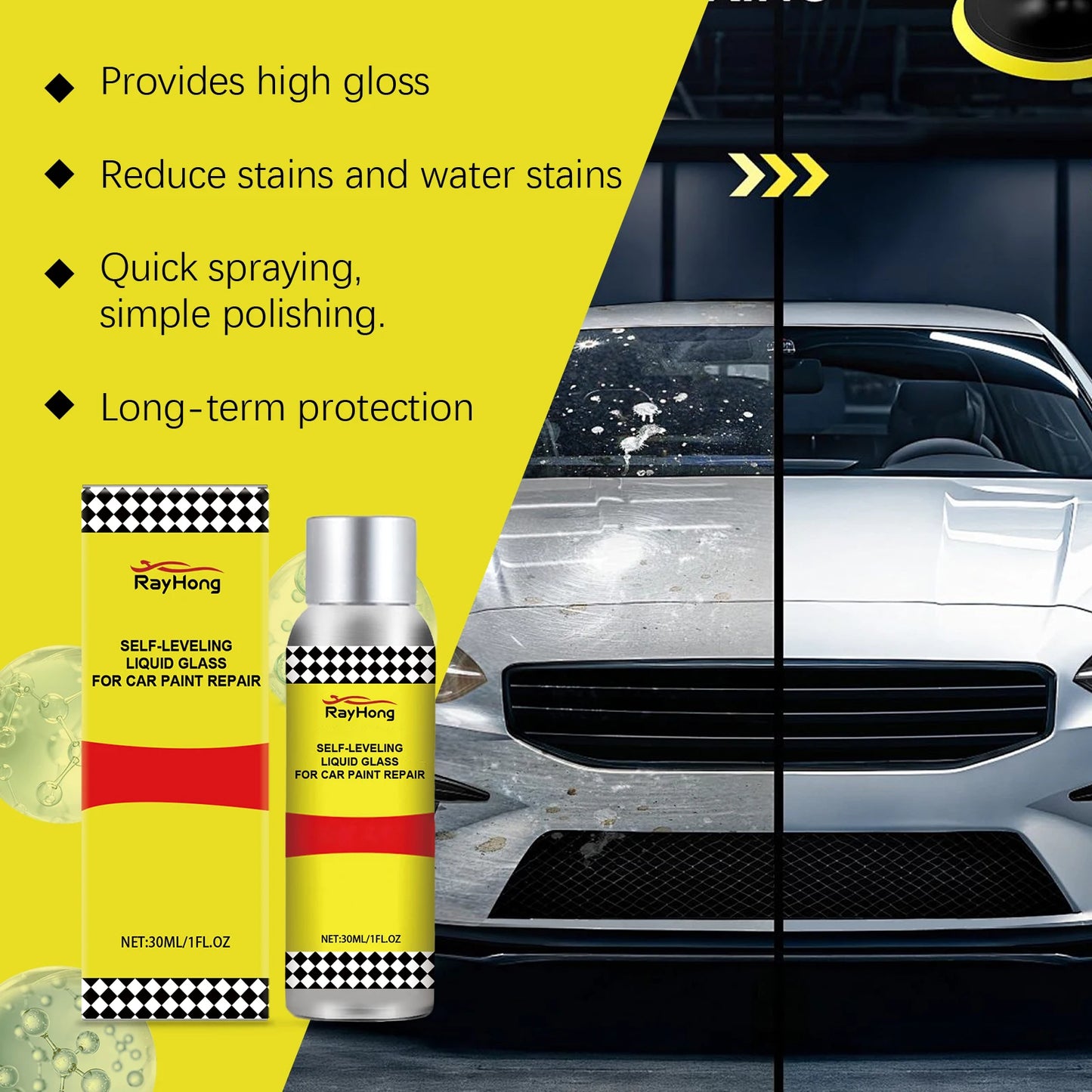 Car Paint Care Liquid Auto Graphene Ceramic Coating Crystal Polishing Waterproof Anti Scratch Hydrophobic Automotive Paint 30ml