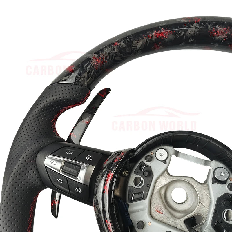 custom forged carbon fiber steering wheel Fof BMW M3 M4 M5 F30 F31 F32 F35 F36 F48 F52 F01 F02 F03 F10 F11 F13 F15 F16 F20 F21