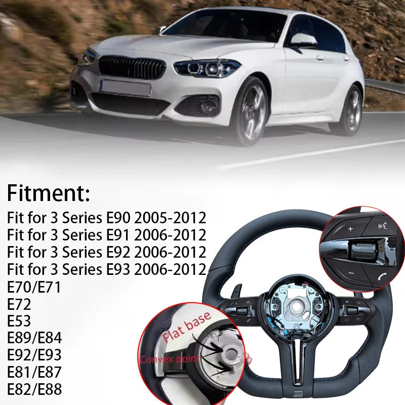Suitable for BMW M3 M5 F10 F30 F20 F21 F22 F31 F32 F33 F34 F36 F15 F25 F26 F01 F07 modified all black warrior steering wheel