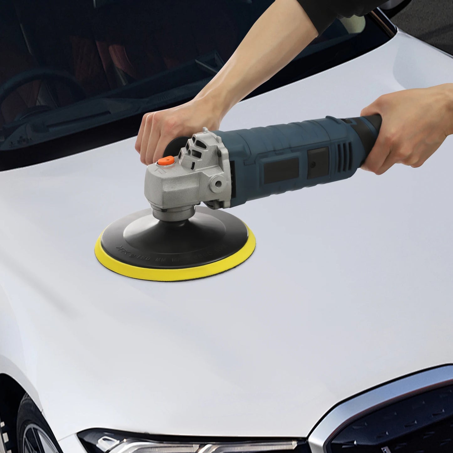 1580W Car Polisher 7-Speed 500-3300 RPM for Auto Detailing, EU Plug, Household Polishing Machine, Car Polishing Machine