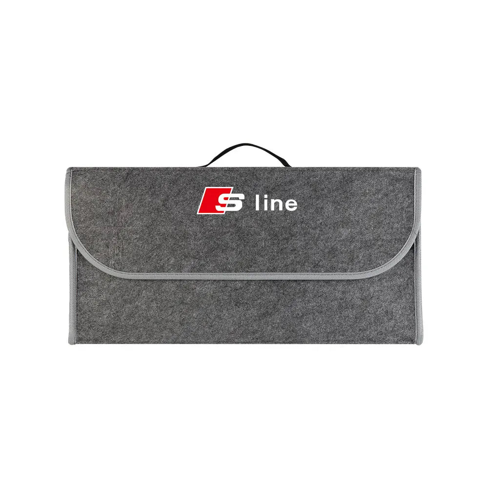 Car Emblem Trunk Organizer Storage Box Auto Interior Stowing Tidying Accessories For Audi SlineA4 B8 A3 8P A6 C7 8V B6 B7 TT RS