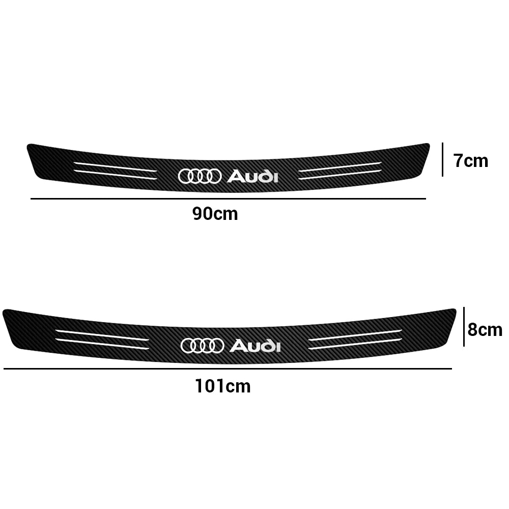 1Set Car Rear Bumper Trunk Load Edge Protective Stickers for Audi Sline S3 S4 S5 S6 S7 RS Quattro Q7 Q5 Q3 A4 B8 8P A3 A6 C7 A5