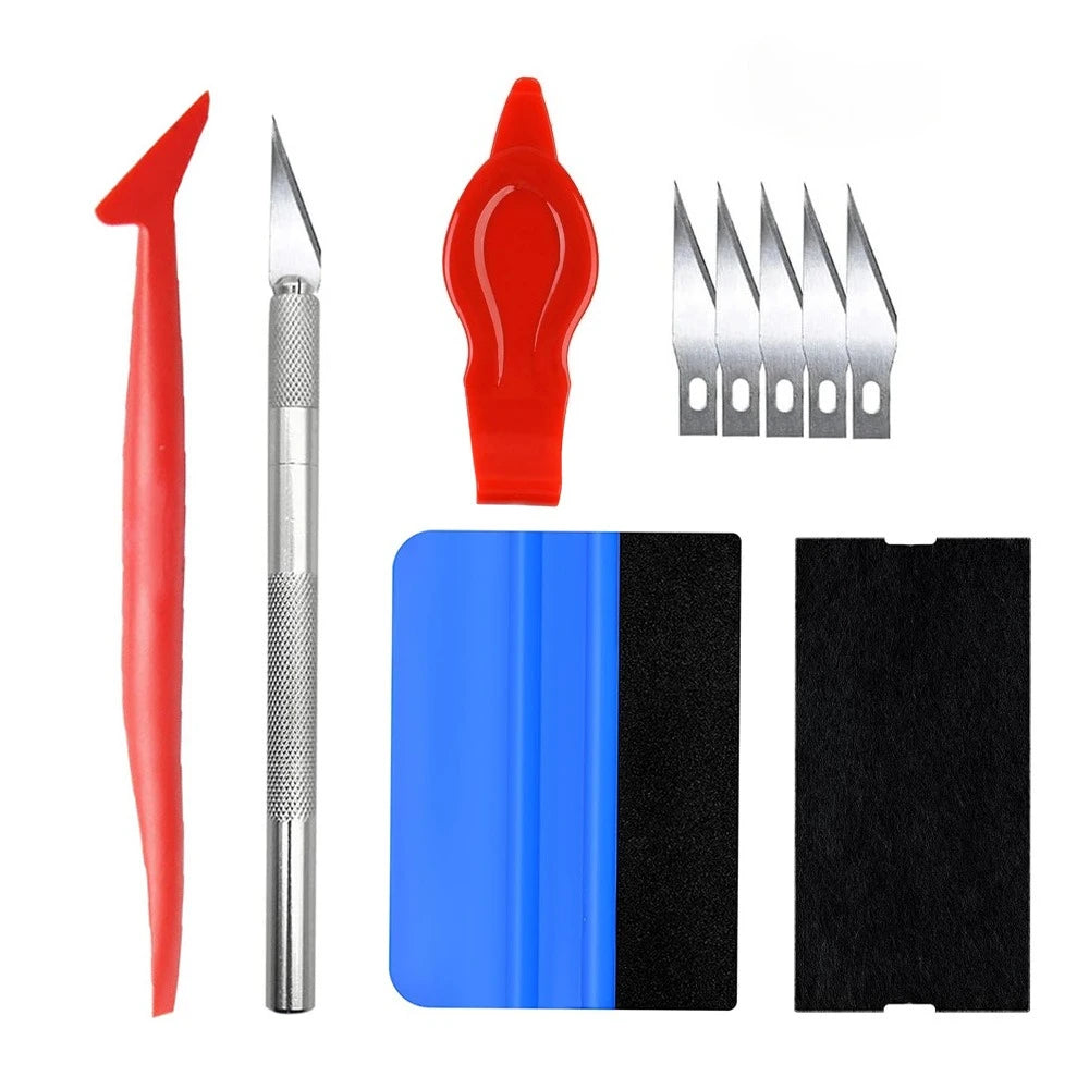 Vinyl Wrap Tool Kit Car Wrapping Tools Kit Vehicle Window Tinting Tool Auto Foil Set Zippy Vinyl Squeegee Scraper Cutter Knife