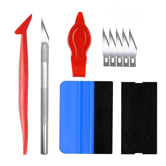 Vinyl Wrap Tool Kit Car Wrapping Tools Kit Vehicle Window Tinting Tool Auto Foil Set Zippy Vinyl Squeegee Scraper Cutter Knife