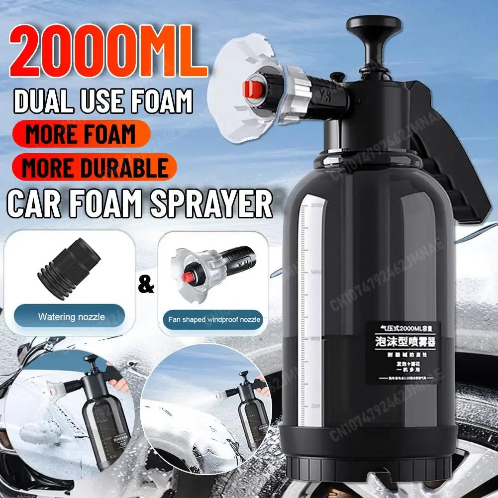 2L Foam sprayer Car Wash Handheld foam sprayer Pneumatic sprayer Plastic sterilized water bottle Car cleaning tool