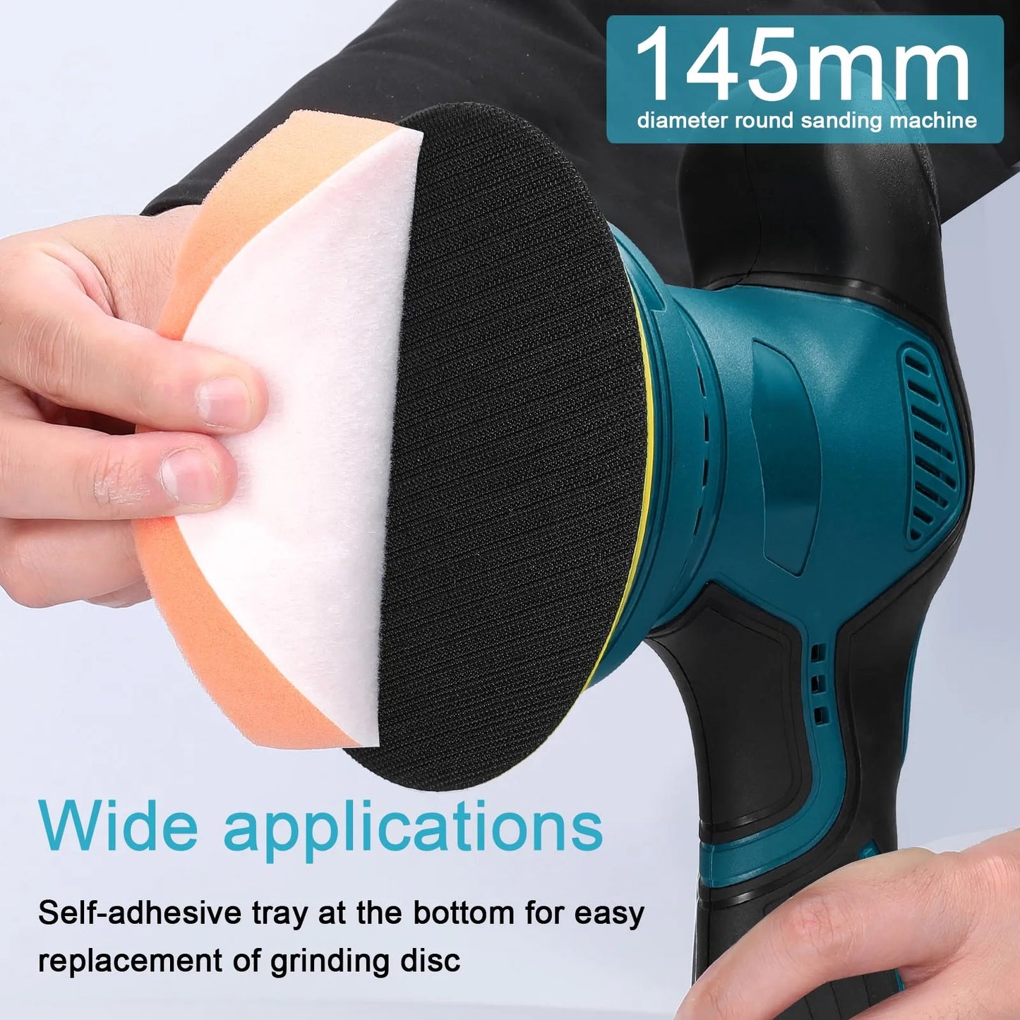 21V Cordless Car Polisher 6 Gears of Speeds Adjustable Electric Auto Polishing Machine Multifunction Home Cleaning Metal Waxing