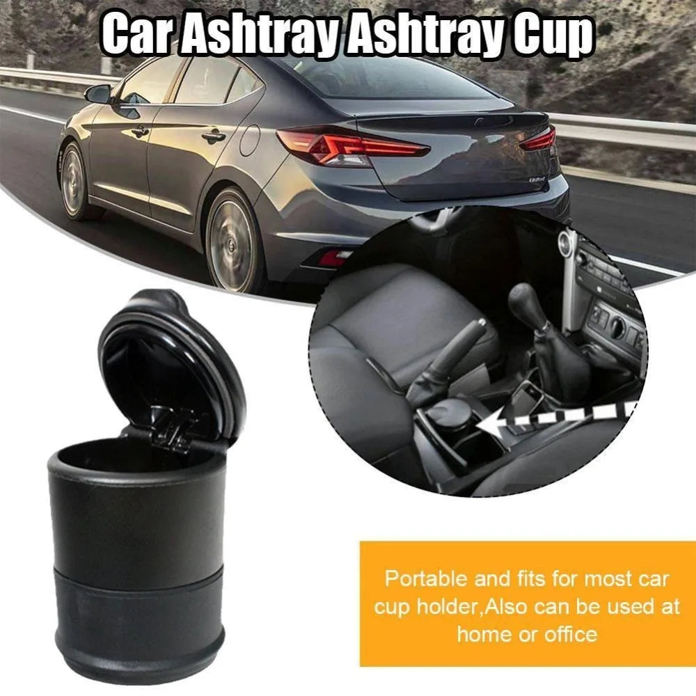 Flame Retardant Materials Car Trash Can High Temperature Resistance with Lid Car Storage Bucket Cylindrical Shape