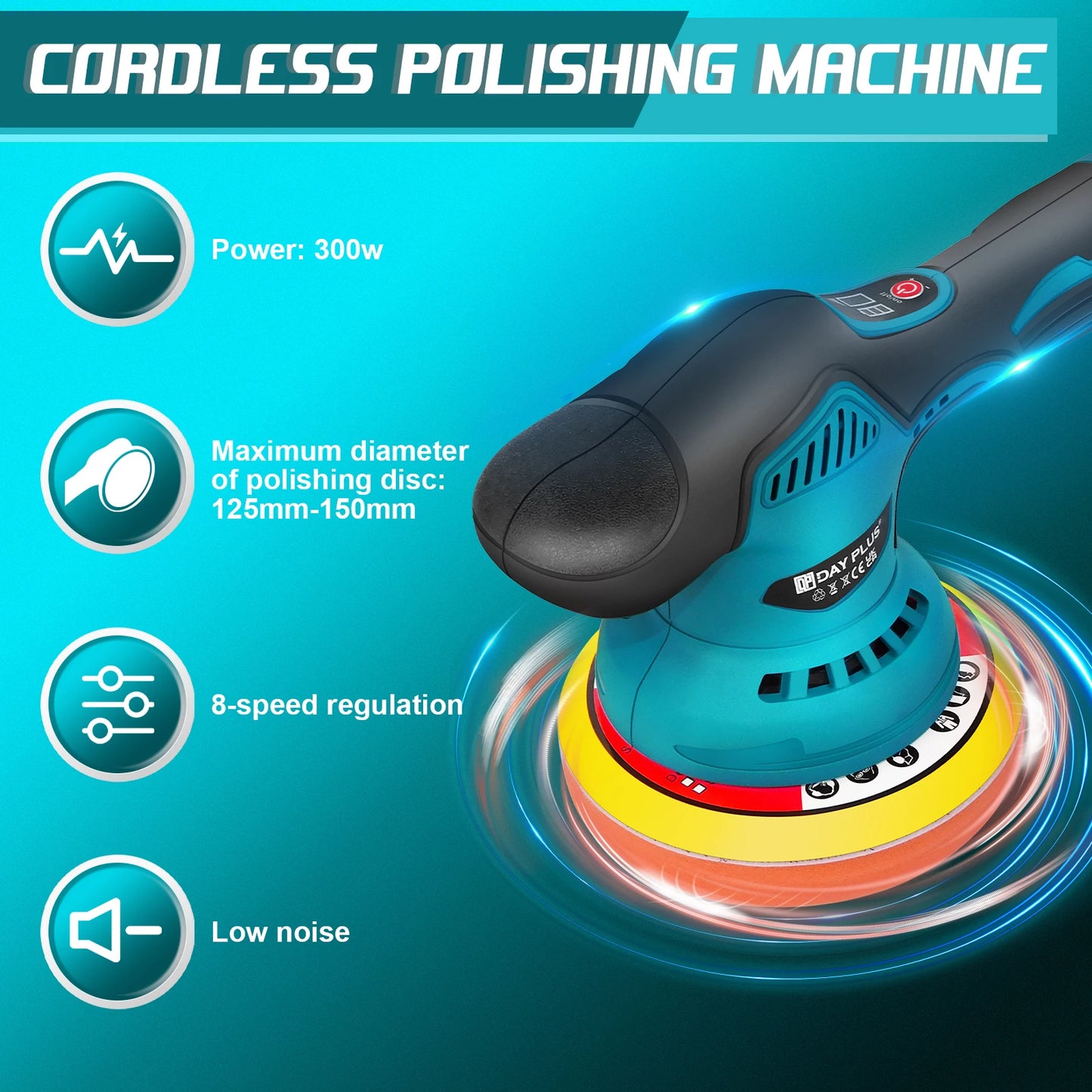 Brushless Cordless Buffer Polisher,2000mAh 12V Buffer Kit+8 Variable Speed,2800-5500RPM for Car Detailing,Boat,Wall,Floor,DIY