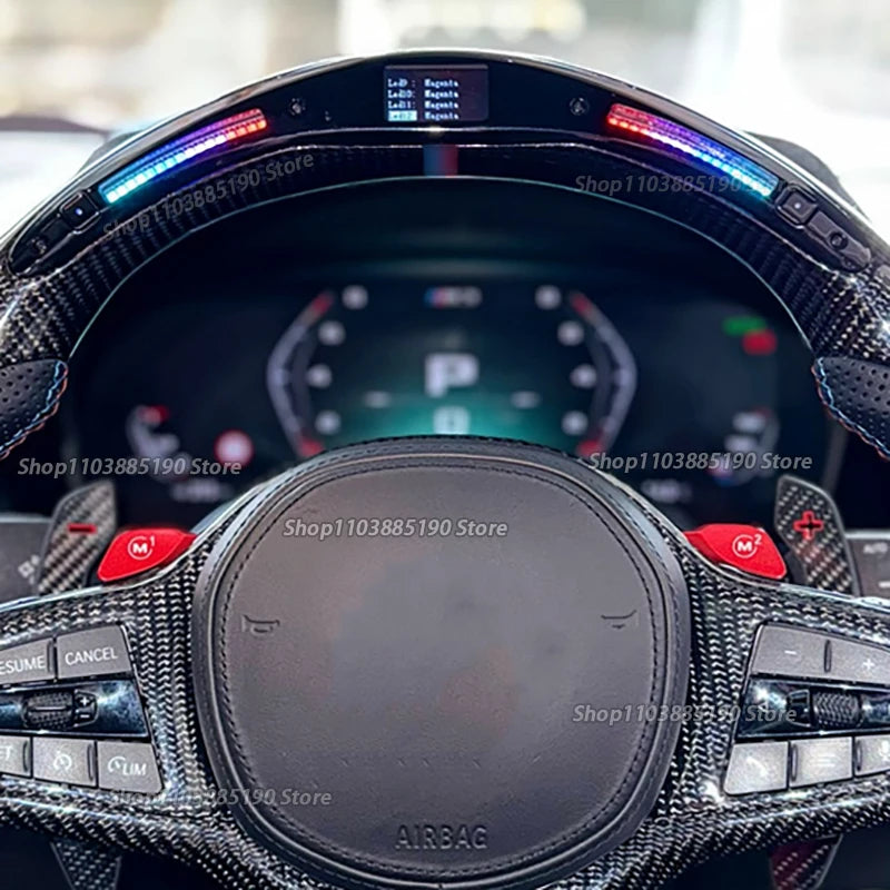 LED Car Carbon Fiber Car Steering Wheel For BMW G30 G20 G01 G02 G05 G06 G07 M4 M5 F90 M8 X3M X4M X5M X6M F40 F44 G11 G12 G29 G31